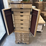 Standing Jewelry Cabinet w 8 drawers & Hanging