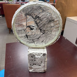 Mixed Media Sculpture - Threaded Woman on Stone Base