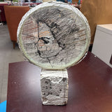 Mixed Media Sculpture - Threaded Woman on Stone Base