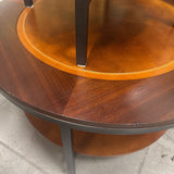 Round Coffee Table w Shelf & Metal Legs