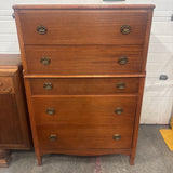 American Federalist Style Highboy Dresser - 5 Drawer