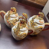 Vintage 1900-1940 era, Japanese Hand-Painted Gilt Gold Tea Set for 6