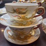Vintage 1900-1940 era, Japanese Hand-Painted Gilt Gold Tea Set for 6