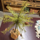 Tree w Pinecones & Burlap Wrap Bottom