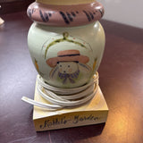 Hand-Painted Ceramic "Rabbit's Garden" Small Lamp