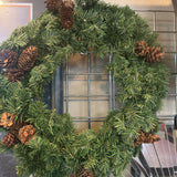 Green Wreath w Pinecones