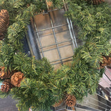 Green Wreath w Pinecones