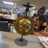Sun Face Taper Candle Holder