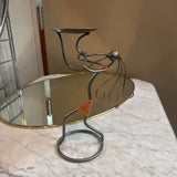 Iron & Rattan Tribal Pillar Candle Holder