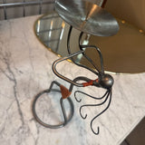 Iron & Rattan Tribal Pillar Candle Holder