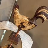 Folk Art Painted Wood Chicken