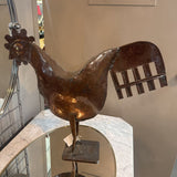 Handcrafted Metal Rooster Folk Art Sculpture