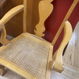 French Reproduction Cane Seat Chair w Antique Finish