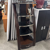 Modern Glass & Wood Shelf w 1 Drawer
