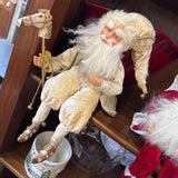 Sitting Santa w Horse Pole