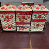 Set of 5 Ceramic Containers w/Metal Rack
