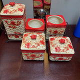 Set of 5 Ceramic Containers w/Metal Rack