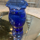 Colbalt Blue Vase - scalloped