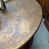 Round Hammered Copper Top Coffee Table w Metal Base