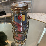 Canning Jar in Wire Frame w/ blocks inc.