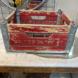 Red United Dairy Wood Crate