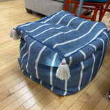 Blue/White Strip Ottoman