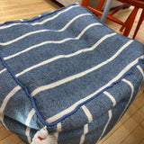 Blue/White Strip Ottoman