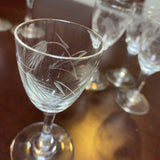 Etched Glass Cordial Glass - Wheat Pattern