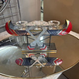 Metal Folk Art Canoe Votive Holder