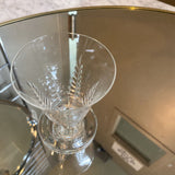 Stemmed Glass w/Etched Wheat Pattern