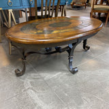 Coffee Table w/Ornate Metal Legs