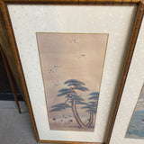 Framed Japanese Silk Scroll