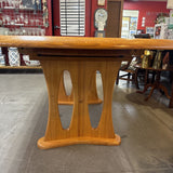 Solid Oak Wambold Dining Table w 2 20" Self-Storing Leaves