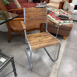 MCM Cantilever Base w Wood Slat Outdoor Chair