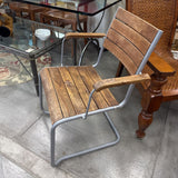 MCM Cantilever Base w Wood Slat Outdoor Chair