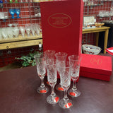 Set of 6 Veritable Crystal Champagne Flutes
