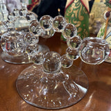 Pair of Imperial Glass Candlestick Holders