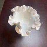 Milk Glass Ruffled Dish