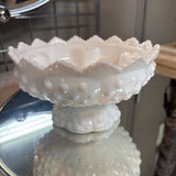 Vtg Milk Glass Hobnail Candle Holder