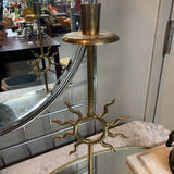 Vtg Brass Candlestick Holder w Sun Motif
