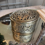 Vtg Bombay Filagree Lidded Metal Box