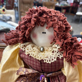 Prairie Style Rag Doll w 2 Extra Dresses