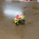 Vintage Porcelain Rose Pin