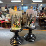 Candlestick Lit Snowglobe