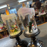 Candlestick Lit Snowglobe