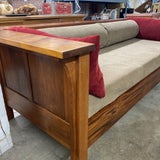 Mission Style Wood Sofa w/Cushion
