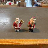 2 - Porcelain Bisque Santa Clause Figurines