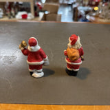 2 - Porcelain Bisque Santa Clause Figurines