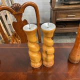 Hand Turned Wooden Candle Sticks