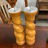 Hand Turned Wooden Candle Sticks
